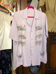 vintage 1950s rayon novelty shirt