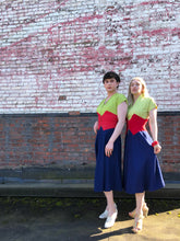 Load image into Gallery viewer, vintage 1940s tri-tone dress {xs}