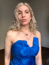 Load image into Gallery viewer, vintage 1950s blue party dress {xs}