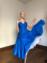 Load image into Gallery viewer, vintage 1950s blue party dress {xs}