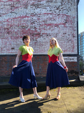 Load image into Gallery viewer, vintage 1940s tri-tone dress {xs}