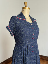 Load image into Gallery viewer, vintage 1940s 50s polka dot dress {XL}