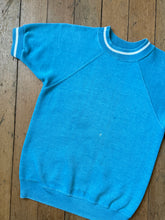 Load image into Gallery viewer, vintage 1960s blue short sleeve sweatshirt