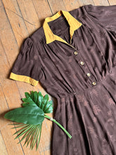 Load image into Gallery viewer, vintage 1940s botanical fern dress {XL}