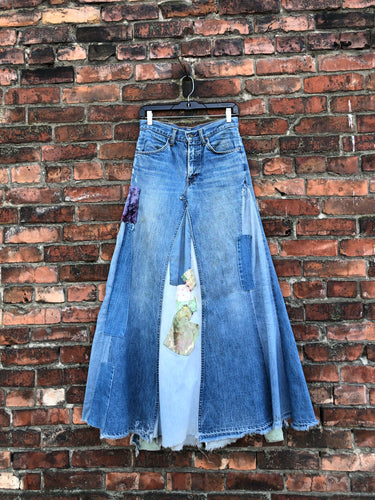 vintage 1970s LEVIS patchwork skirt