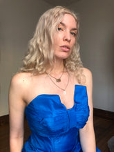 Load image into Gallery viewer, vintage 1950s blue party dress {xs}