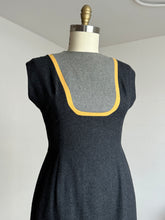 Load image into Gallery viewer, vintage 1950s grey wool wiggle dress {m}