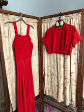 Load image into Gallery viewer, vintage 1940s red gown set {m}