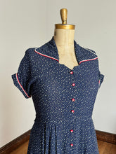 Load image into Gallery viewer, vintage 1940s 50s polka dot dress {XL}