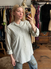 Load image into Gallery viewer, vintage 1950s green gingham long sleeve shirt