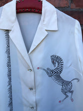 Load image into Gallery viewer, vintage 1960s novelty ZEBRA blouse {L}