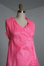 Load image into Gallery viewer, vintage 1960s pink shimmer baby doll dress {xs}