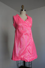 Load image into Gallery viewer, vintage 1960s pink shimmer baby doll dress {xs}