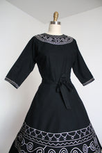 Load image into Gallery viewer, vintage 1950s embroidered dress {s/m}