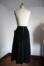Load image into Gallery viewer, vintage 1950s black corduroy skirt {xs}