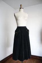 Load image into Gallery viewer, vintage 1950s black corduroy skirt {xs}