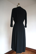 Load image into Gallery viewer, vintage 1940s black rayon dress {s}
