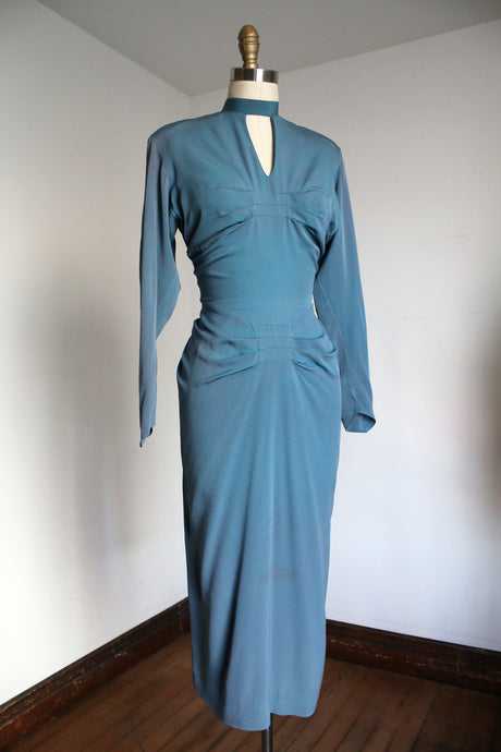 vintage 1940s draped rayon dress {xs}