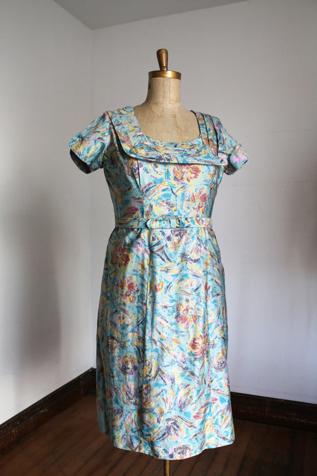vintage 1950s cotton day dress {XL}