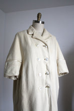 Load image into Gallery viewer, vintage 1950s 60s white coat {XL}