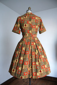 vintage 1950s novelty shirtwaist dress {s}