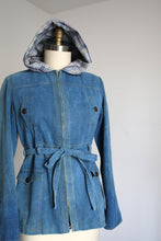 Load image into Gallery viewer, vintage 1970s denim jacket with hood {L}