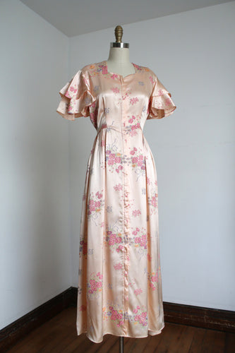 vintage 1940s front zip dressing gown {s}