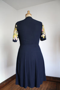 vintage 1940s floral rayon dress {L}