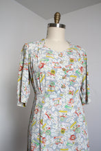 Load image into Gallery viewer, DRESS SALE // vintage 1940s novelty flower cart dress {L}