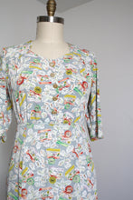 Load image into Gallery viewer, DRESS SALE // vintage 1940s novelty flower cart dress {L}