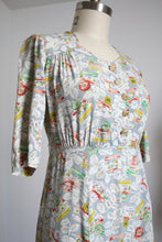 Load image into Gallery viewer, DRESS SALE // vintage 1940s novelty flower cart dress {L}