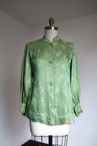 vintage 1960s green brocade jacket {m}