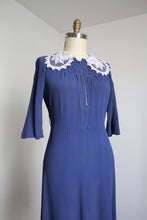 Load image into Gallery viewer, vintage 1930s front zip dress {L}