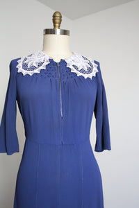 vintage 1930s front zip dress {L}