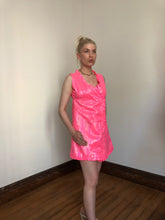 Load image into Gallery viewer, vintage 1960s pink shimmer baby doll dress {xs}