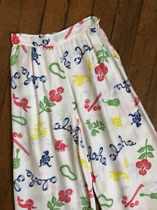 vintage 1940s Hawaiian pyjama pants {xs}