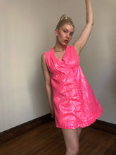 Load image into Gallery viewer, vintage 1960s pink shimmer baby doll dress {xs}