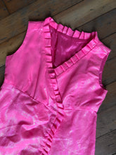 Load image into Gallery viewer, vintage 1960s pink shimmer baby doll dress {xs}