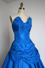 Load image into Gallery viewer, vintage 1950s blue party dress {xs}