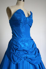Load image into Gallery viewer, vintage 1950s blue party dress {xs}
