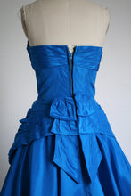 Load image into Gallery viewer, vintage 1950s blue party dress {xs}