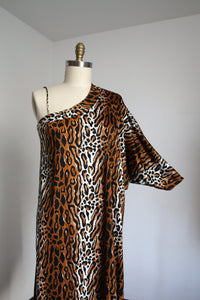 vintage 1970s leopard print maxi dress