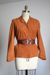 vintage 1940s 50s peach suede jacket {m/l}