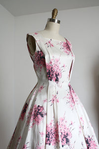 vintage 1950s pink floral dress {s}