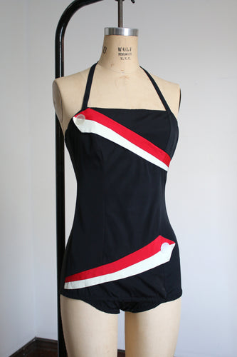 vintage 1950s color block swimsuit {s}