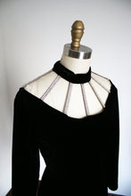 Load image into Gallery viewer, vintage 1980s rhinestone cage neck dress {s}