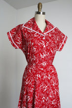 Load image into Gallery viewer, vintage 1940s 50s novelty rooster dress {xs}
