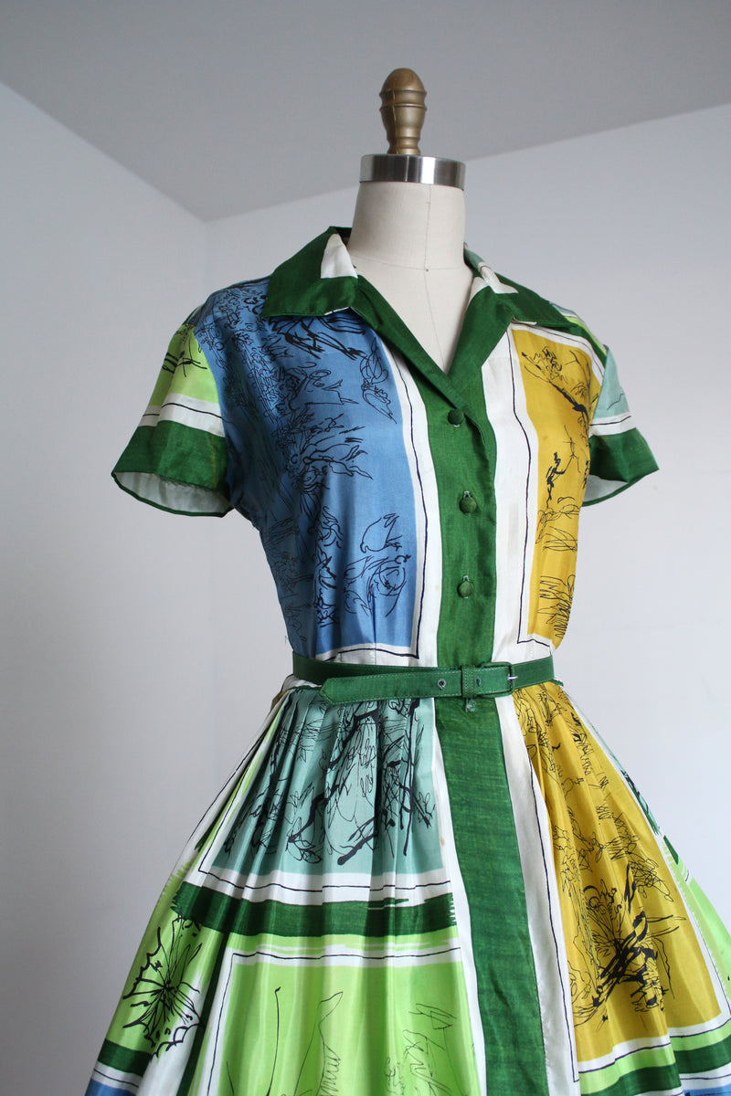 vintage 1950s silk novelty dress {s/m} Trunk of Dresses