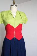 Load image into Gallery viewer, vintage 1940s tri-tone dress {s}