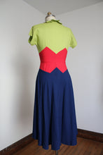 Load image into Gallery viewer, vintage 1940s tri-tone dress {s}